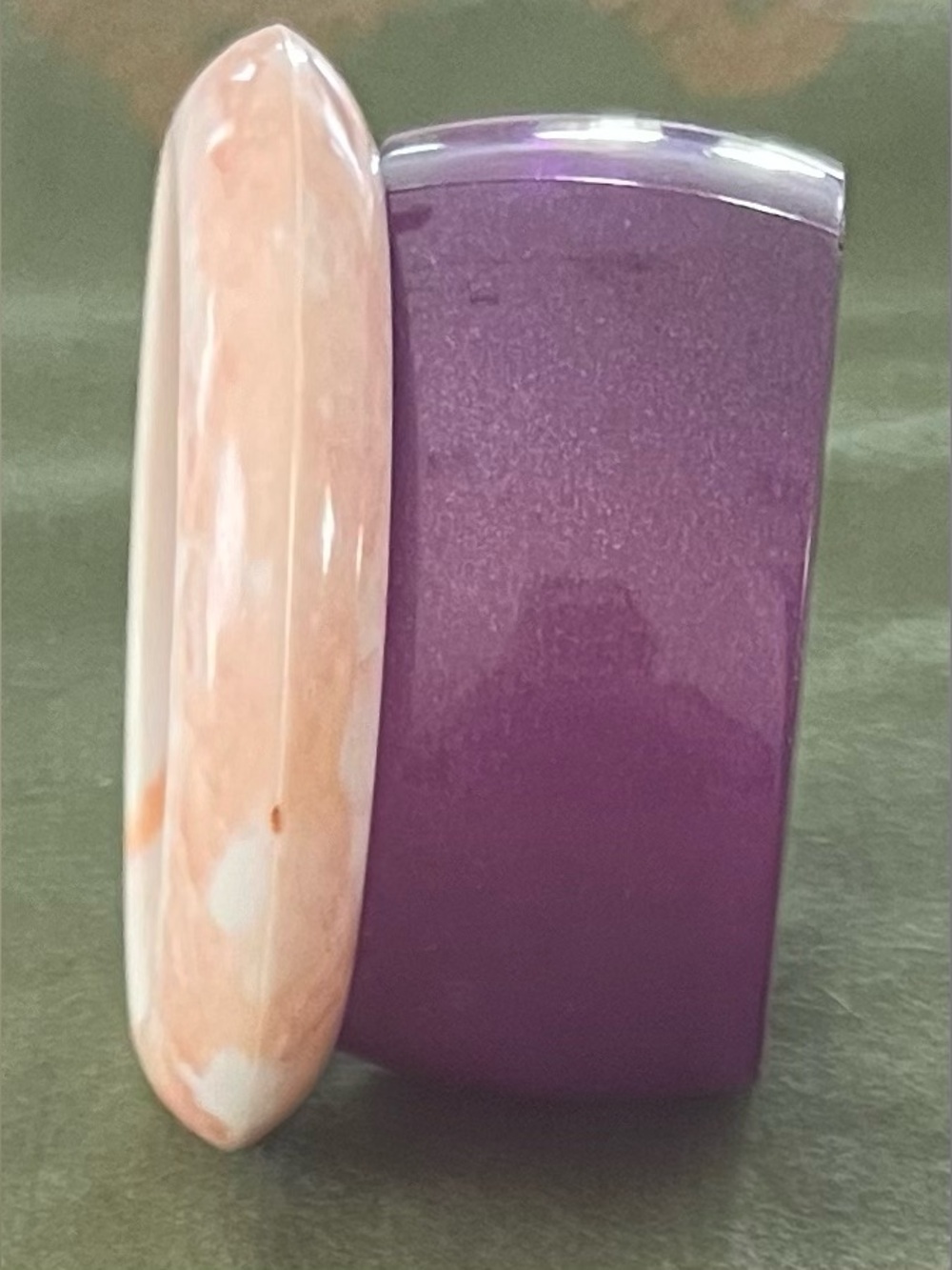 Woman’s resin violet and light pink cuffs
